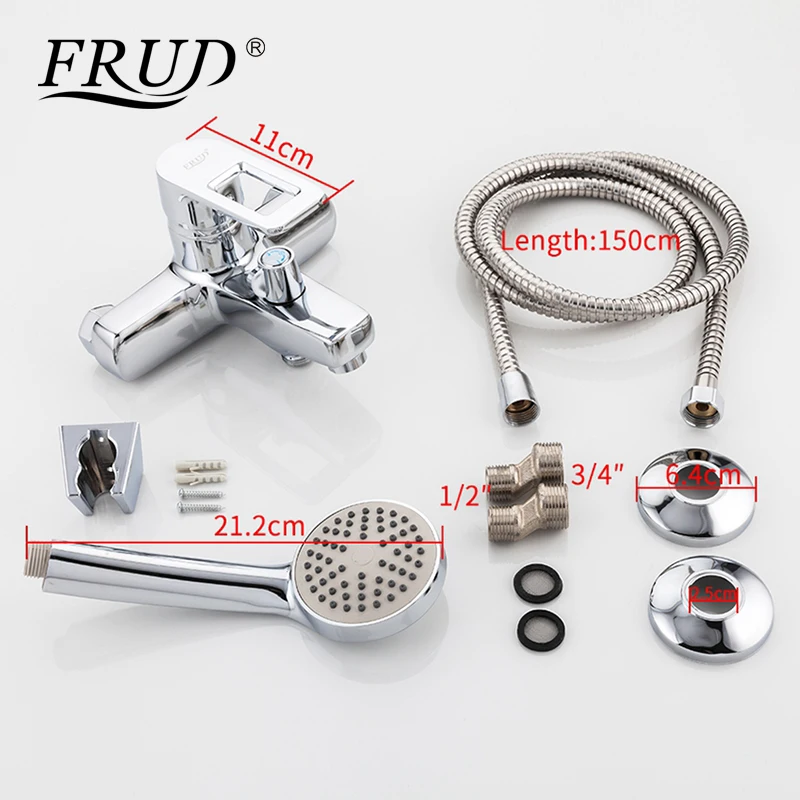 Frud Серебряный смеситель для душа ванной комнаты ручной душ с одной ручкой хром