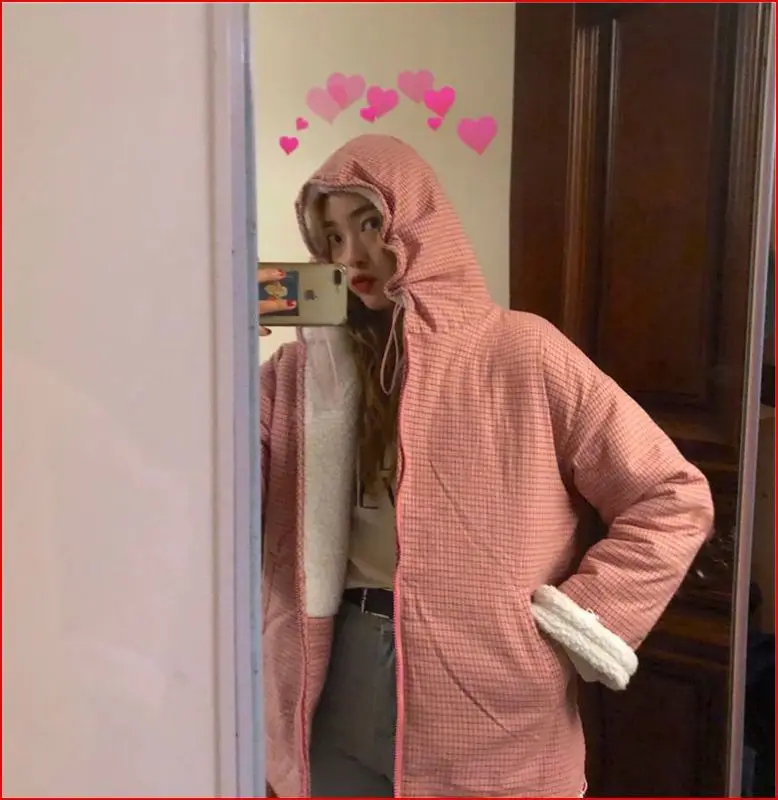 Новая Толстая куртка Женская хлопковая с капюшоном кардиган обеих