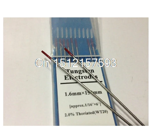 10X WT20/Red/Thoriated WP20/Green/Pure WC20/Gray/Ce W WL20/Blue/Lanthanat 2% TIG сварочный вольфрамовый электродный