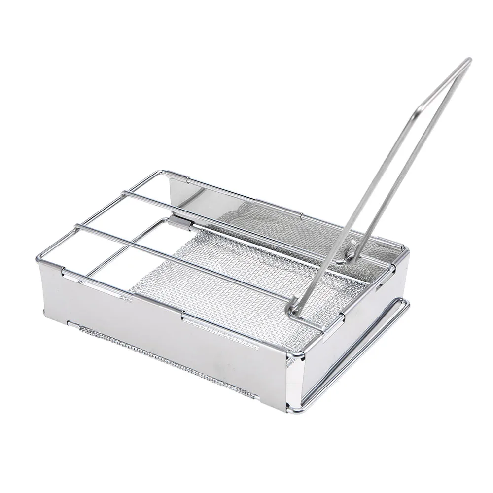 

Foldable Stainless Steel Toaster Plate Portable Outdoor Camping Bread Toaster Grill Backpacking Hiking Picnic Mesh Net Grill