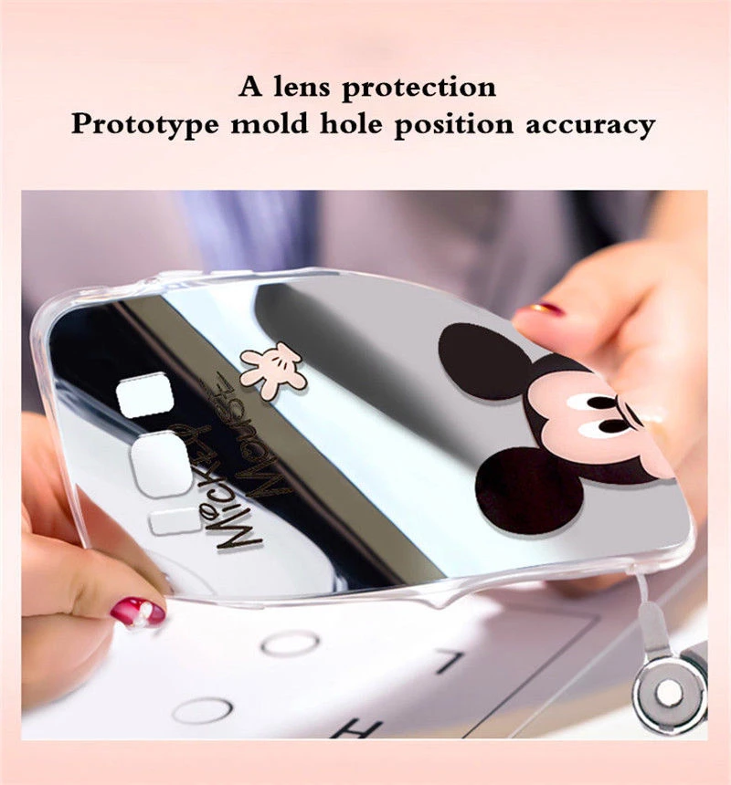 Cartoon Minnie Mouse Women Mirror Phone Cases for Samsung Galaxy S8 S9 Plus Note 8 9 Silicone Soft Back Cover Cute |