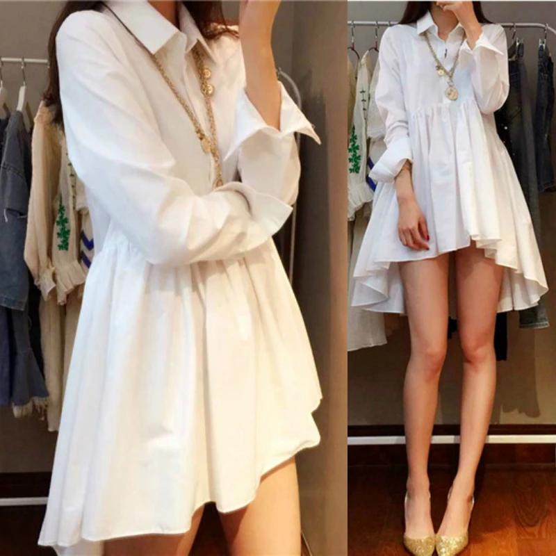 Женское длинное платье в Корейском стиле повседневное свободное черное или