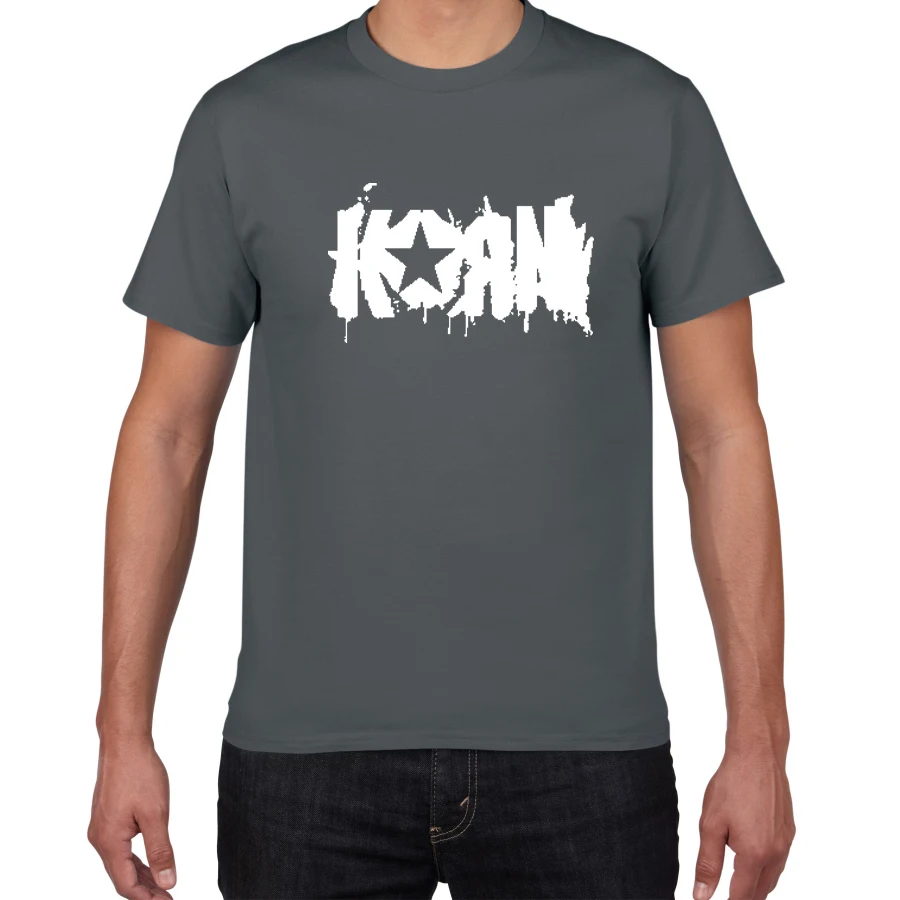 Новая летняя уличная одежда мужская футболка KORN Новая металлическая полоса футболка мужская хлопок Повседневная мужская одежда размера плюс топы тройники