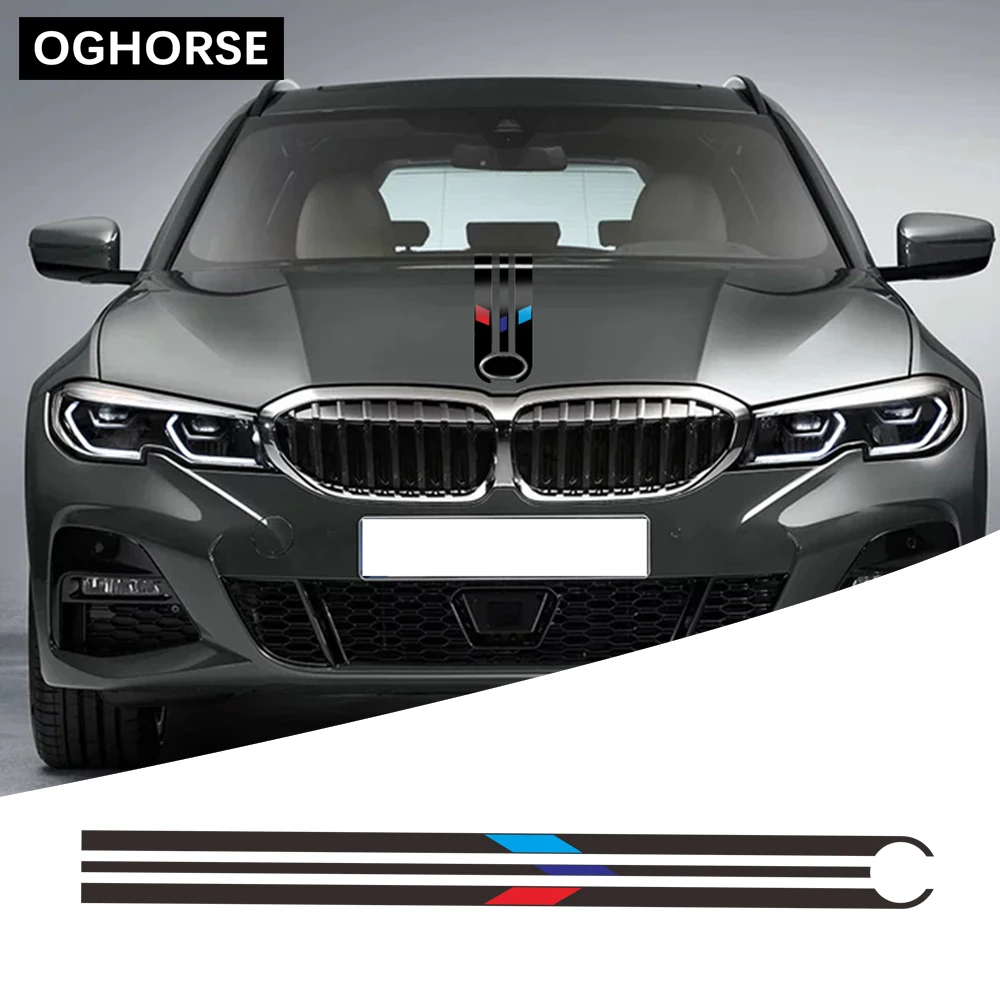 

Для BMW F20 F22 F30 F32 F10 G30 G20 E60 E46 E90 Z4 X3 X4 X5 X6, автомобильный капот, гоночная полоска, наклейка, наклейка, покрытие двигателя