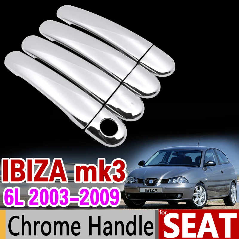Хромированная накладка на ручку для Seat Ibiza 3 MK3 6L 2003 2004 2005 2006 2007 2008 2009 FR