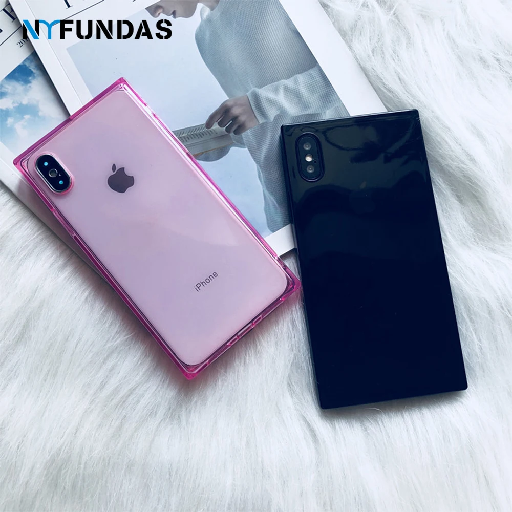 Квадратный чехол для Iphone 11 Pro Max XS MAX XR X прозрачный мягкий противоударный бампер чехол для Iphone 8 7 6 6s plus Аксессуары