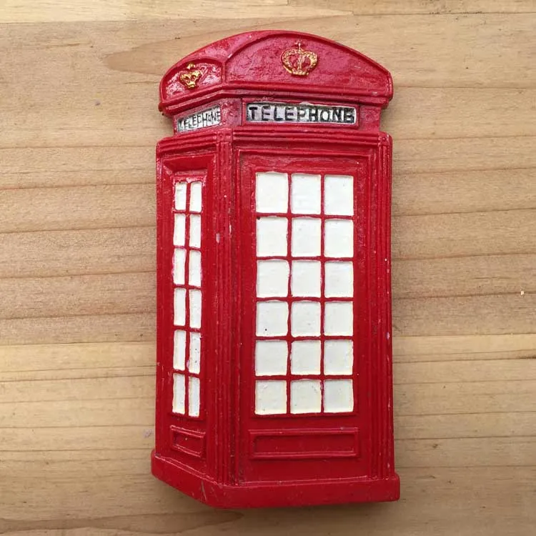 Лондонская достопримечательная телефонная будка дорожный сувенир магниты на