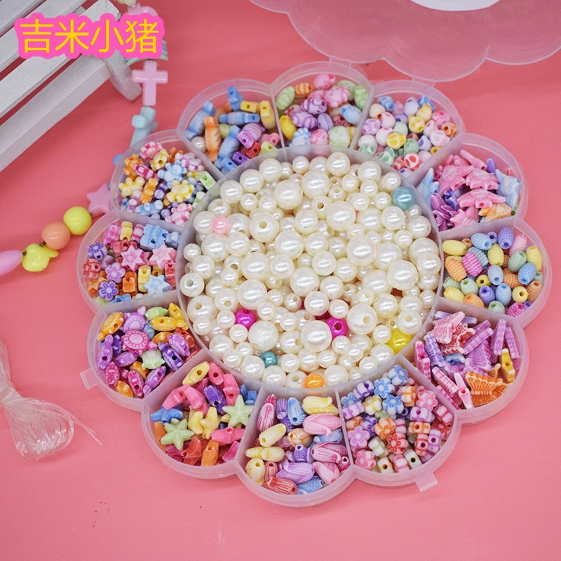 13 узоров бусины игрушки для детей Девочка Подарочная коробка DIY игрушка, обучающая завязывать шнурки ювелирные изделия браслет рукоделие ручной работы малыш материал игрушка для творчества