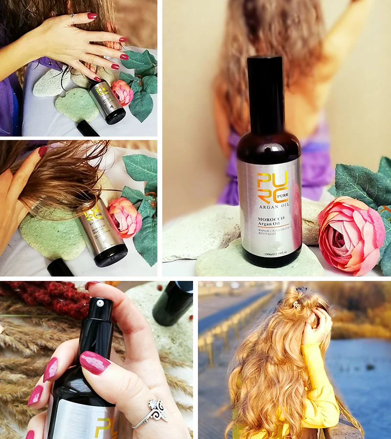 Фото PURC Morocco Argan Oil Repair поврежденные волосы для увлажнения гладкое эфирное масло для роста волос 2 шт. в одной партии лучший уход за волосами 200 мл №3