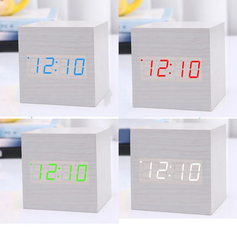 Мини древесины звуки Управление часы новый современный деревянный цифровой