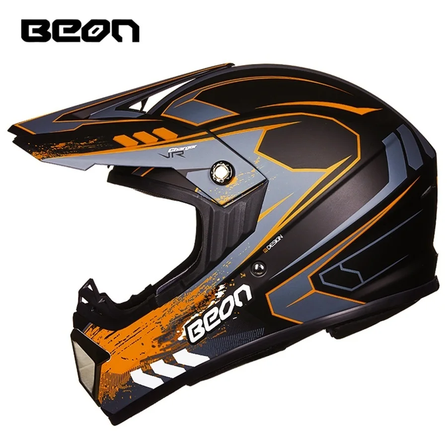 orange 1шт BEON Профессиональный бездорожье ATV ECE Moto защитный шлем для спуска на гору Мотоцикл Мотокросс ABS DOT мотоциклетный шлем - Цвет: orange