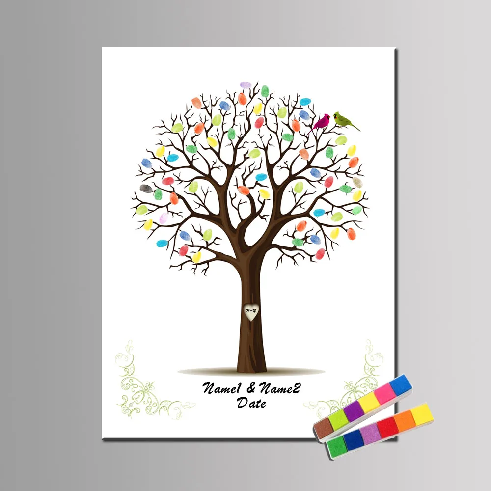 Новый Arrical Любовь Цветочные Дерево Гостевая книга подпись спандекса