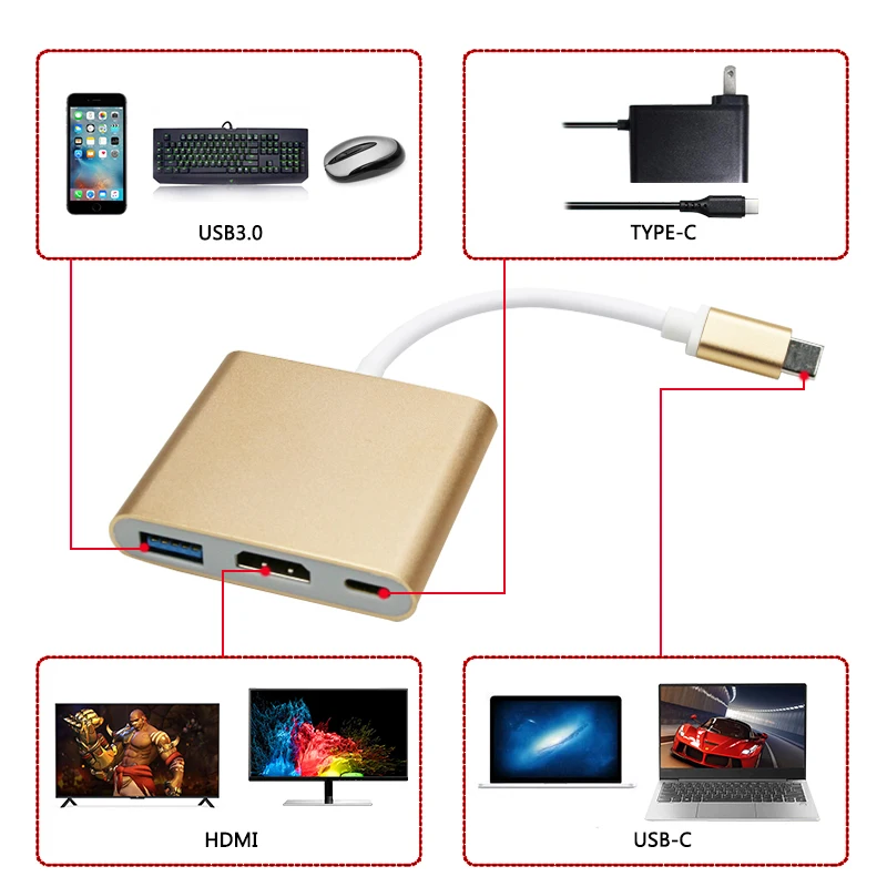 1080P HDMI Type C адаптер для Nintendo Switch зарядная портативная док станция NS USB 3 0 to Video