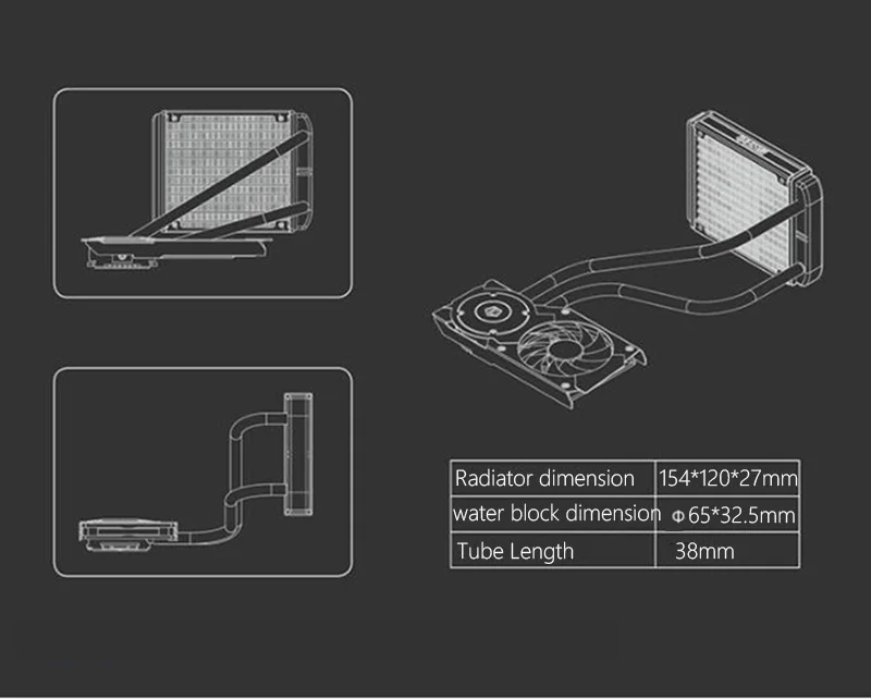 ID-COOLING Frostflow 120VGA 4pin Вентилятор охлаждения GPU 120 мм Встроенная Видеокарта кулер для воды радиатор для GeForce GTX AMD серии