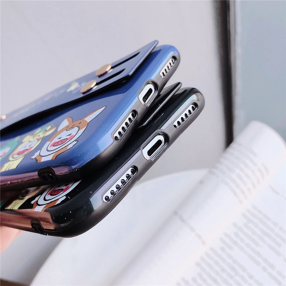 Модный глянцевый кожаный чехол для телефона с ремешком на запястье IPhoneX XR XS 6 6s Max