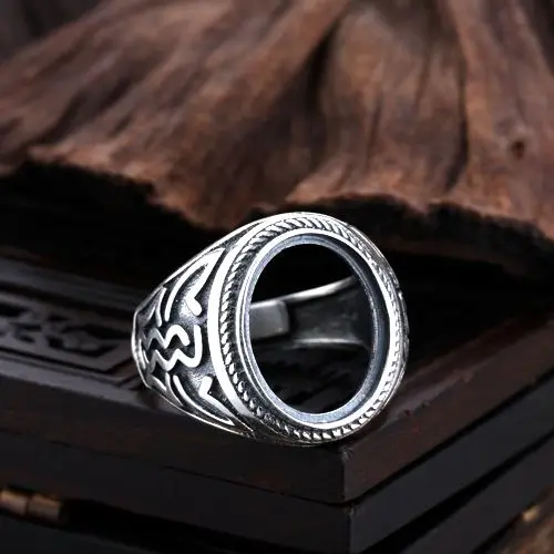 

Кольцо мужское из тайского серебра 925 пробы с овальным кабошоном, 12 х15 мм, 5 шт./партия