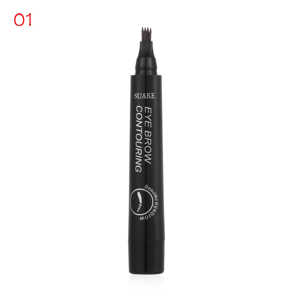 light brown 1 шт. карандаш для бровей водонепроницаемый микроблейдинг бровей Татуировка ручка долговечная тонкая эскиз вилка наконечник Профессиональная жидкая подводка для бровей ручка - Цвет: light brown