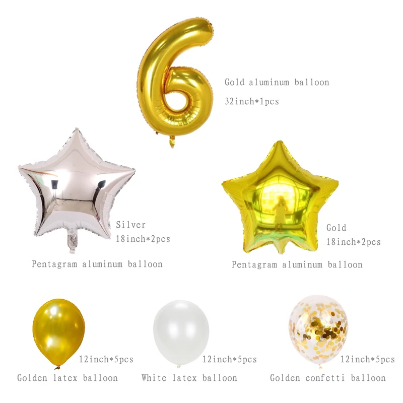 Set 15 1 комплект/20 шт. воздушный шар на день рождения 1" 18" 3" алюминиевая фольга серебро золото розовый латексный шар свадебные конфетти украшение для вечеринки - Цвет: Set 15