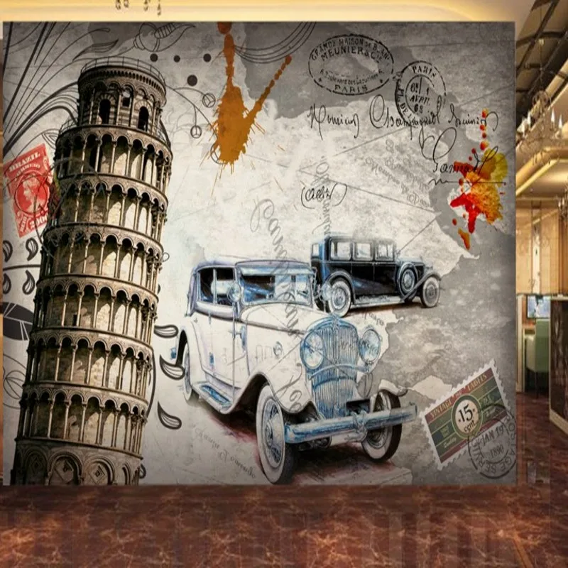 Большие пользовательские обои beibehang Европейская картина маслом Пиза наклонная