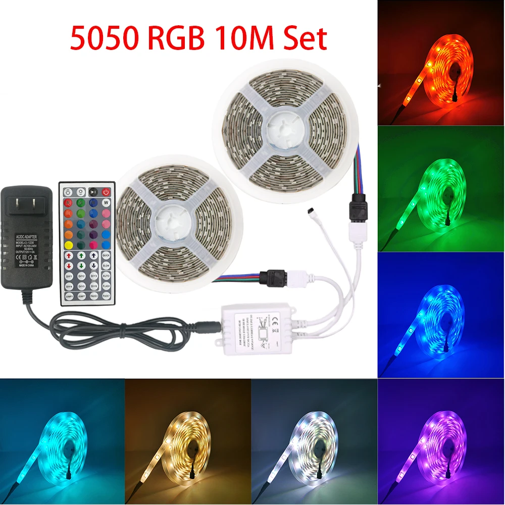 LTG GEE DC12V Светодиодная лента RGB СВЕТОДИОДНАЯ SMD 5050 гибкая полоса 5 м 10 Диод + пульт