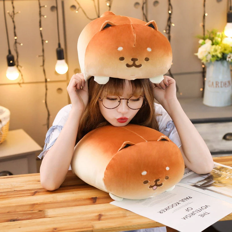 Мягкая плюшевая подушка Kawaii 1 шт. 35 см для лежания хлеба собаки милые мягкие