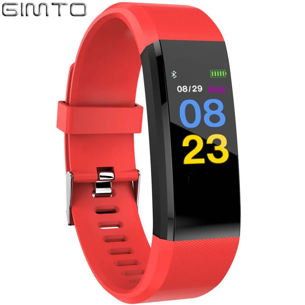 Смарт браслет GIMTO с цветным экраном спортивные цифровые часы Bluetooth