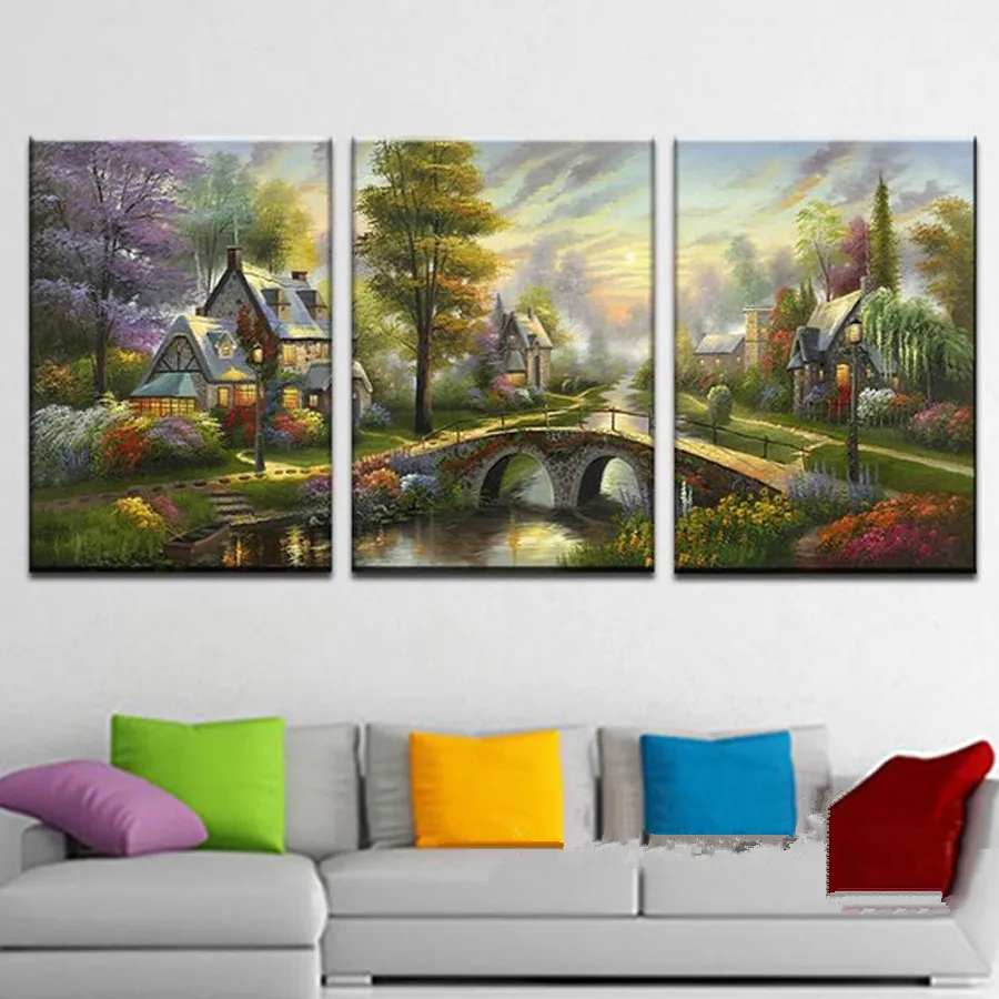 3 шт./компл. пейзаж полный дрель мозаика фото 5D DIY алмазная живопись наборы вышивки