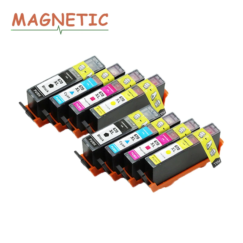 8 шт. картриджи для принтера HP670 XL Deskjet 670 3525 4615 4625 5525 6520 6525|ink cartridge|compatible ink cartridgeink