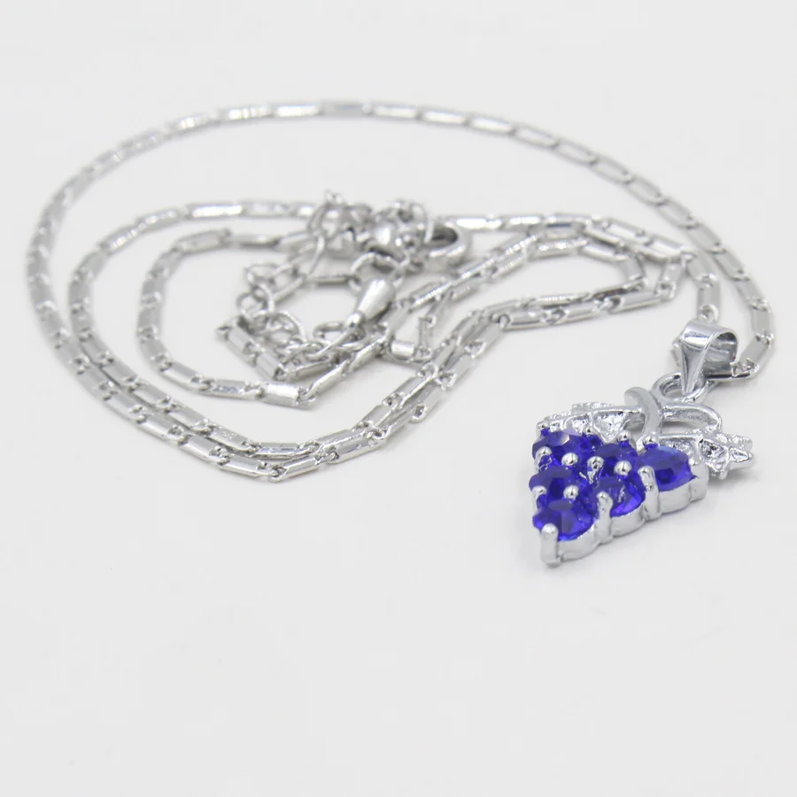 Free Shipping Blue grape Necklace Austrian Crystal Zircon Fashion necklaces pendants Hotselling Alloy For Women | Украшения и