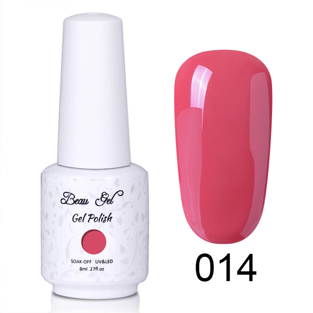 NU014 Beau Gel 8ml Nude Color UV Gel Nail Polish Soak Off Vernis Semi Permanent Hybrid Varnish Gellak Enamel Lacquer Jelly Gel Polish - Цвет: NU014
