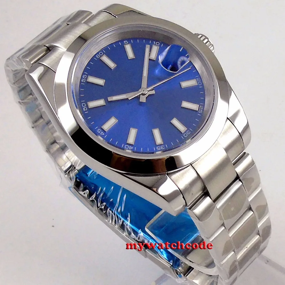 Мужские автоматические часы с синим циферблатом 40 мм|Мужские механические часы| |