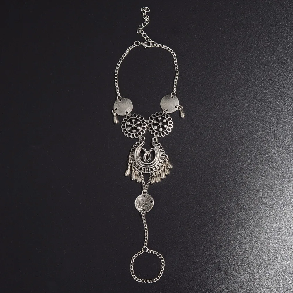 PINKSEE полый цветок звено цепи палец кольца запястье костяшки ювелирные аксессуары