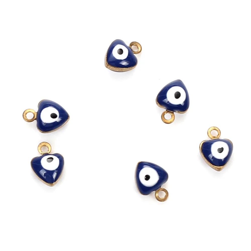 blue Lucky Eye 20 шт./лот треугольный бисер, от сглаза Амулеты Браслет с подвесками ювелирные изделия Аксессуары Красочный кулон для ожерелья EY4998 - Окраска металла: blue