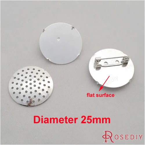 Броши-булавки серебристого/золотистого/античного цвета из меди 5 шт. 25 мм Лоток 24