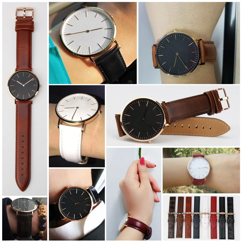 MAIKES Quality Genuine Leather Watch Band 13mm 14mm 16mm 17mm 18mm 19mm 20mm Watchbands For DW Daniel Wellington Watch Strap