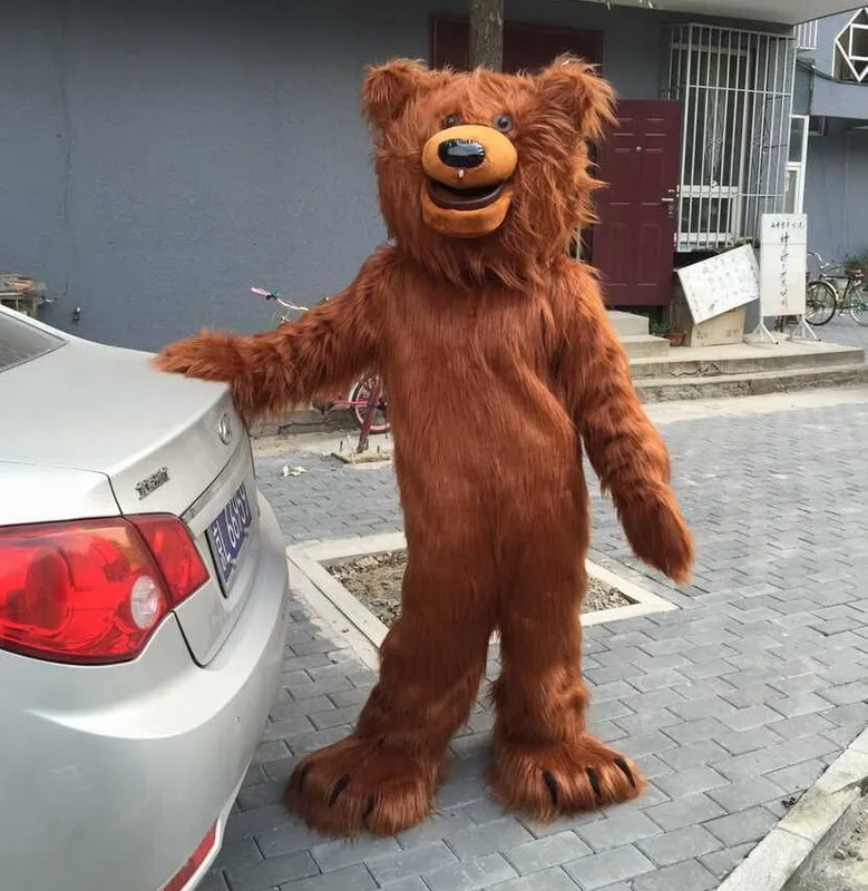 Прямая продажа с фабрики красивый костюм коричневого медведя талисмана реквизит