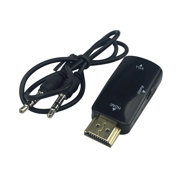 Мужчин и Женщин HDMI к VGA Адаптер Конвертер + 3.5 мм Аудио Кабель 1080 P для raspberry pi 3 ПК TV