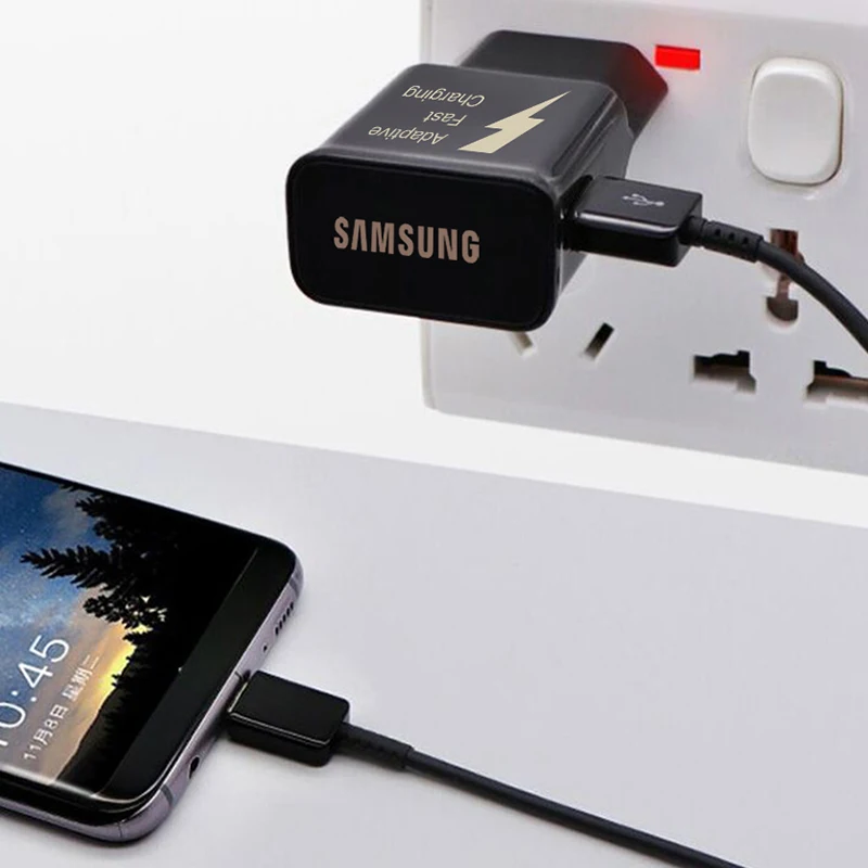 Оригинальное быстрое зарядное устройство для Samsung Galaxy S6 S7 edge Plus 1 2 м кабель Micro USB