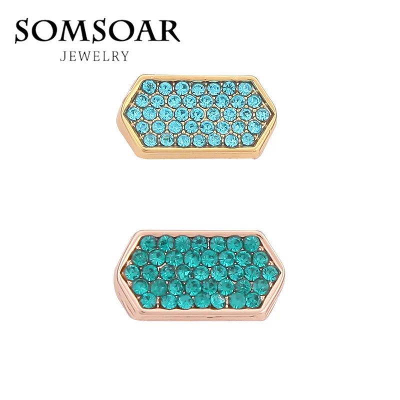 

Somsoar ювелирные изделия Ключи Кристалл Камень подходят для кожаного браслета для модных ювелирных изделий 10 шт./лот