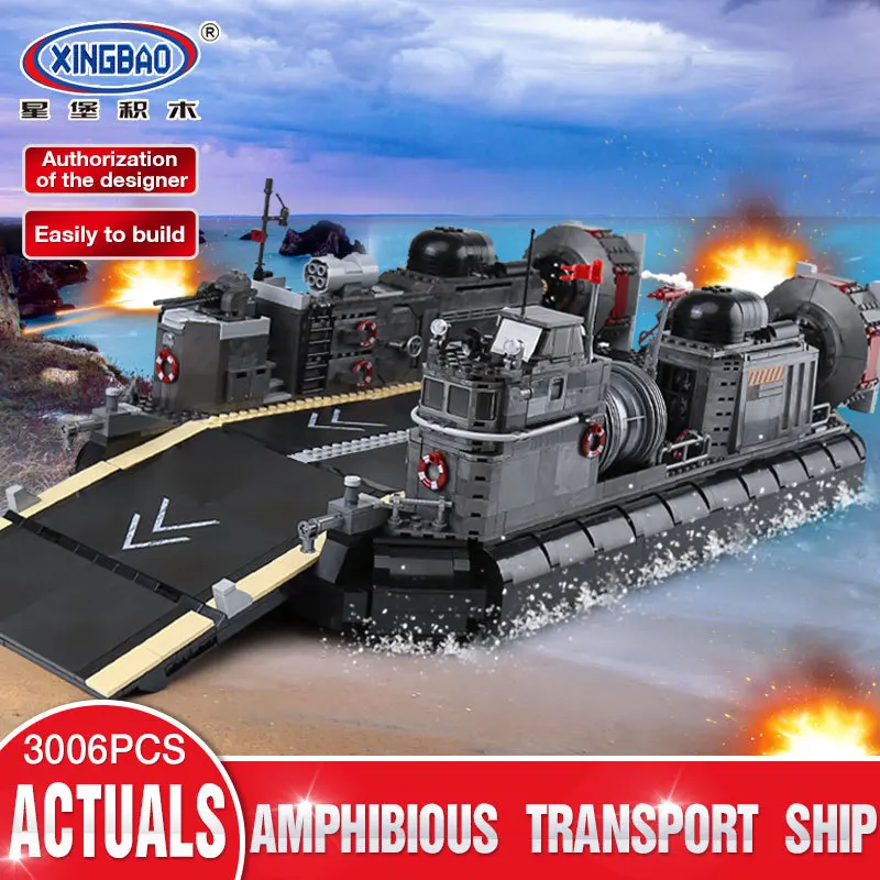 XINGBAO 06019 WW2 военной серии амфибия транспортный корабль комплекты LegoINGly