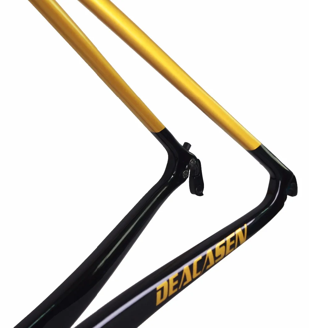 Deacasen 2018 new top sales T1000 color gold racing full carbon road frame BSA68/BB30/PF30 Carbon frameset weave UD glossy | Спорт и