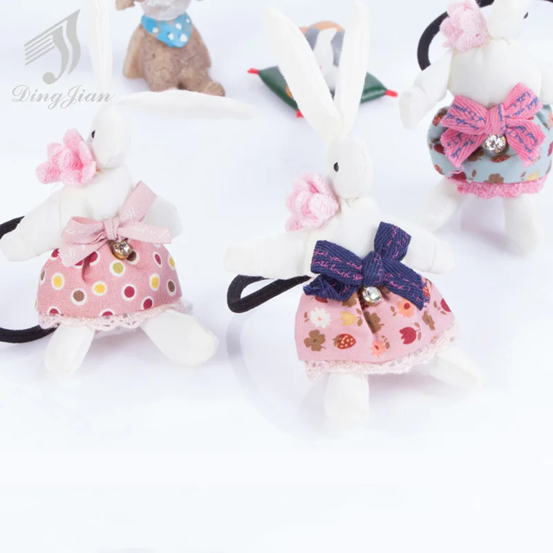 2Pcs Fashion Elastic Hair Bands Floral Design Bows Headbands Lace Drill Small Rabbit Shape Accessories A02019 | Детская одежда и