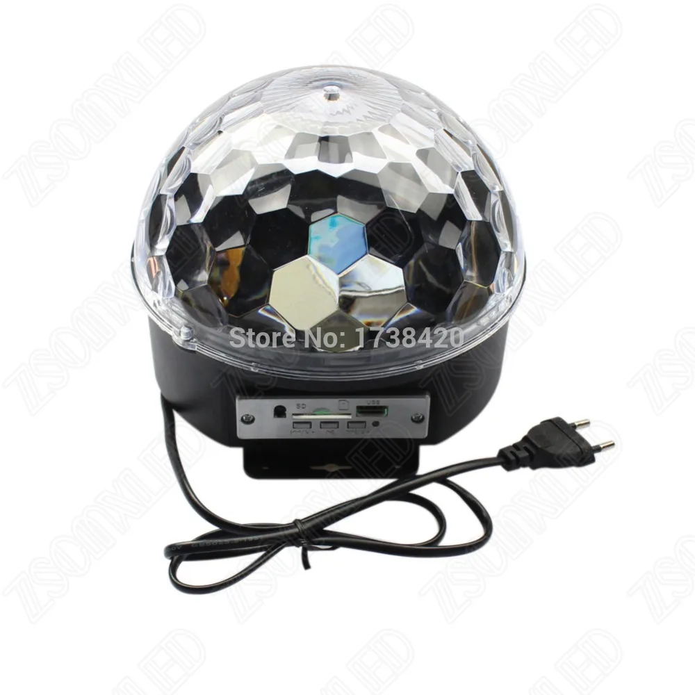 Бесплатная доставка 6 Вт * 3 музыкальный Хрустальный волшебный шар RGB DMX