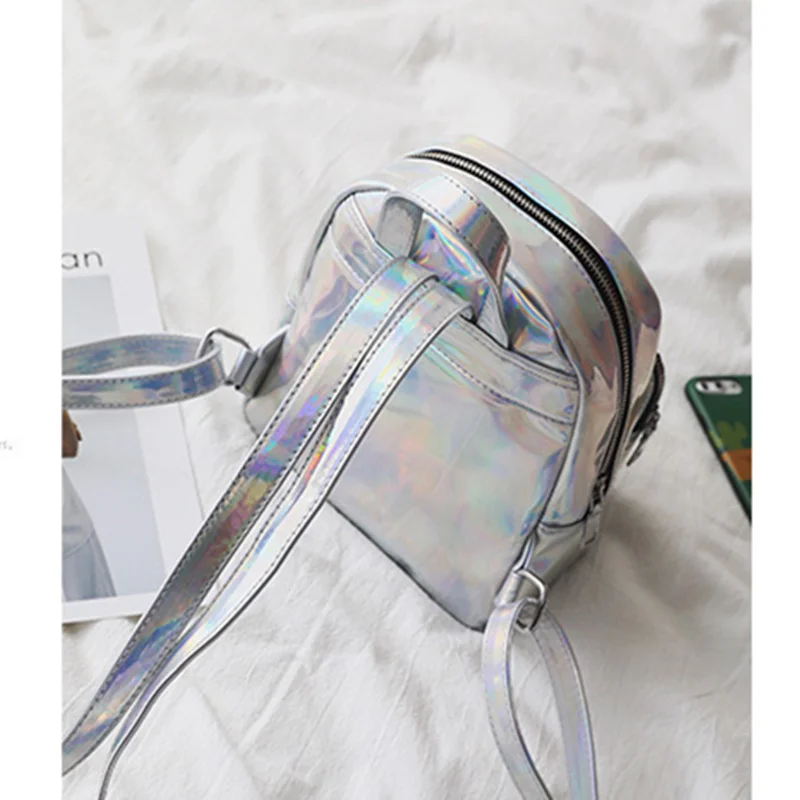 

Mini backpacks for teenage girls bolsa feminina mochila mochilas women's backpack Laser transparent Backpack female small a bag
