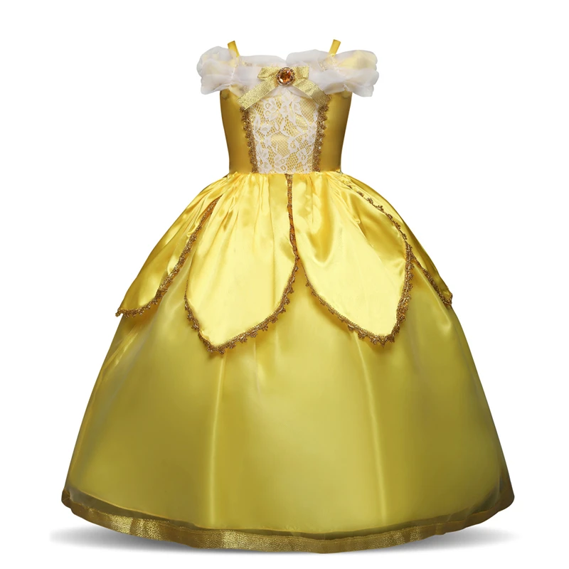Beauty and The Beast Cosplay Dress Halloween Costume Belle Princess for Girl Masquerade Carnival Kids Roles Play Suit | Тематическая