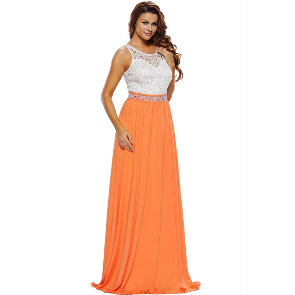 Элегантные Длинные Вечерние Платья с Тех Довольно 2017 Vestido Платья/Пром orange T-shirt