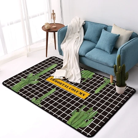 Carpet11 Тропические зеленые листья кактус большой ковер современный стиль коврик для спальни гостиной ковер водопоглощающий меховой коврик - Цвет: Carpet11