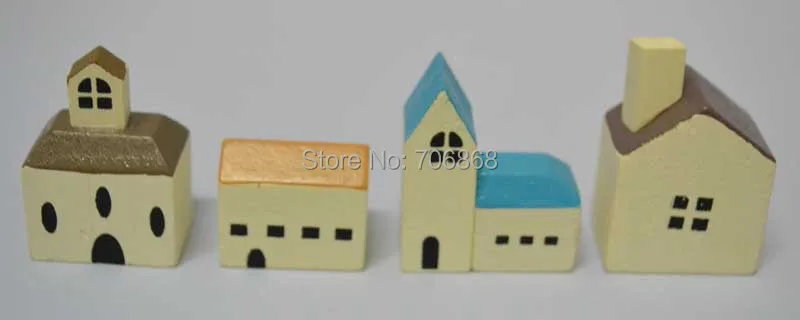 Набор из 4 сказочных садовых искусственных деревянных мини-домиков zakka в