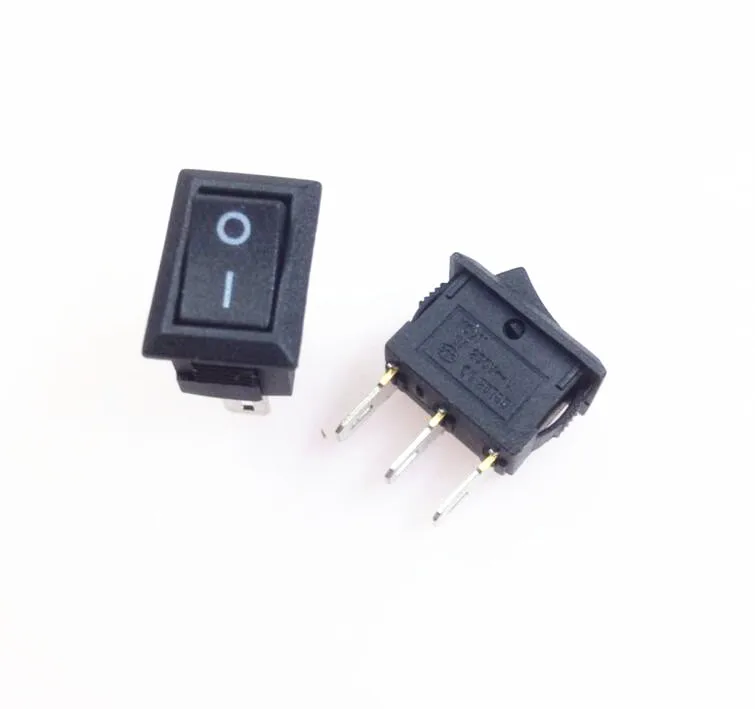 10 шт. KCD1 3 Pin 3A 250V 10*15 мм черный кнопка перекидной переключатель вкл/выкл от сети