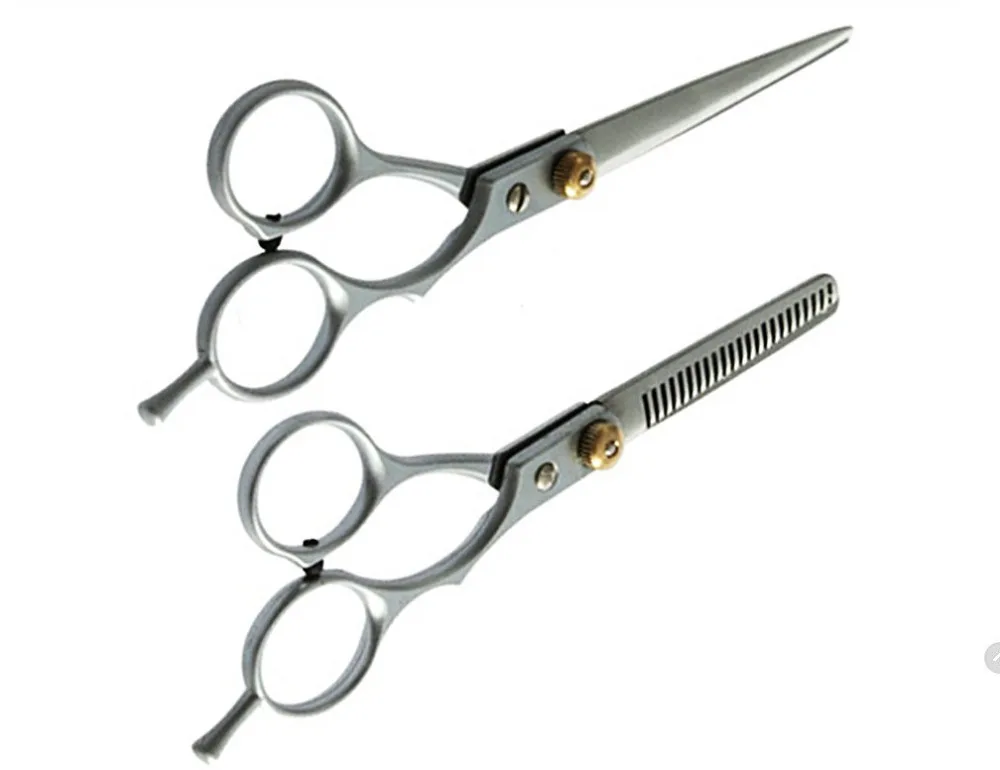 1set X Hairdressing Hair salon Cutting Thinning Shears Stainless steel Scissors Set Barber Tool Clipper Free shipping|scissor necklace|scissor